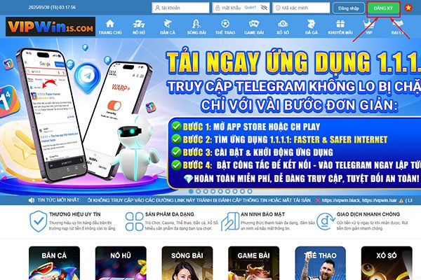Đăng ký Vipwin - Thưởng nóng 200K vào tài khoản chơi?