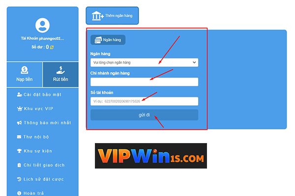Hướng dẫn rút tiền Vipwin thông qua ví điện tử nhanh